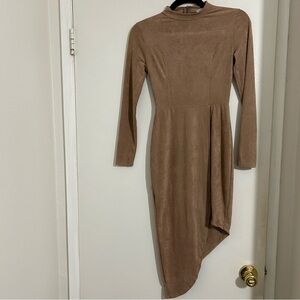 Elegant Brown Asymmetrical Dress